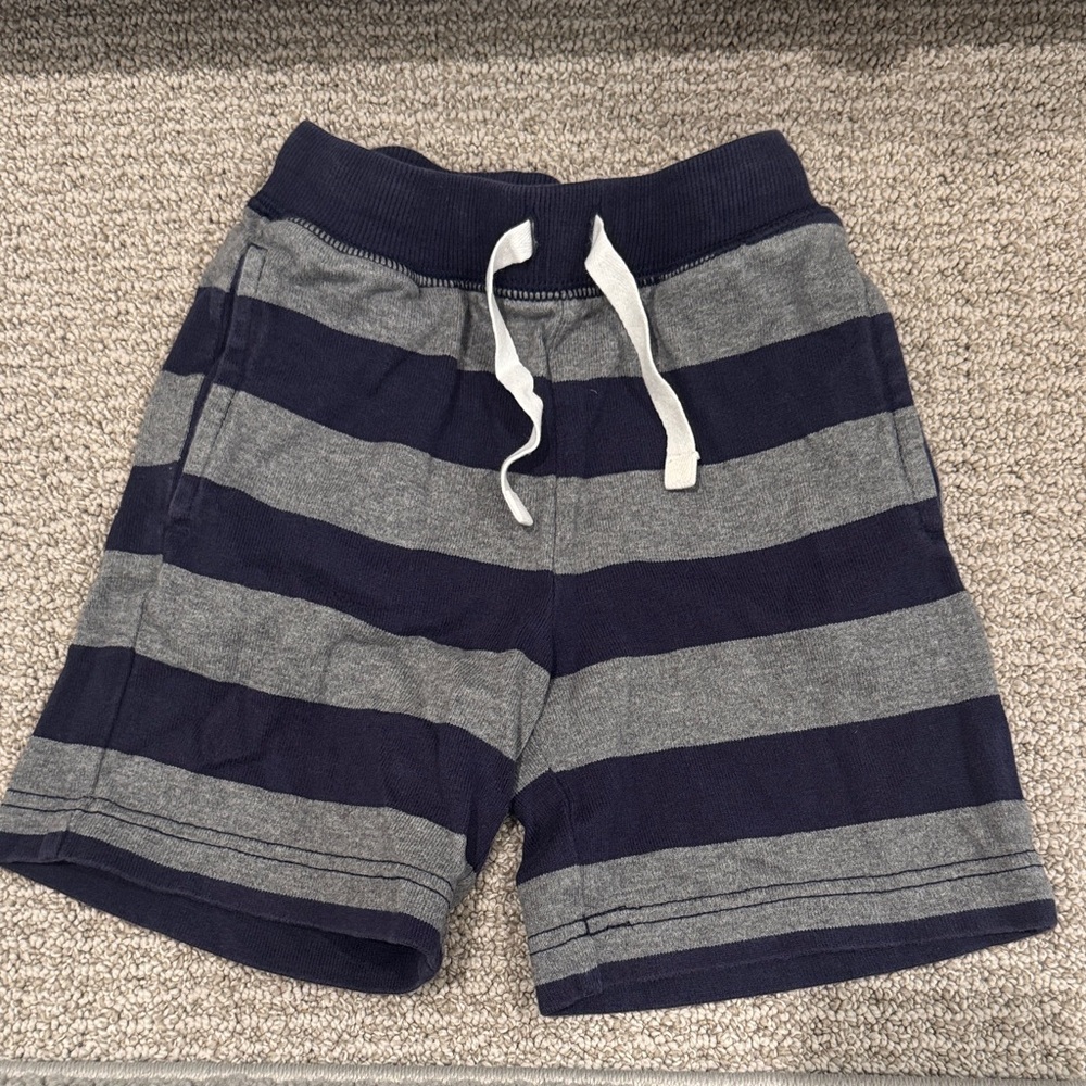 Hanna Anderson Striped Navy and Gray Kids Shorts